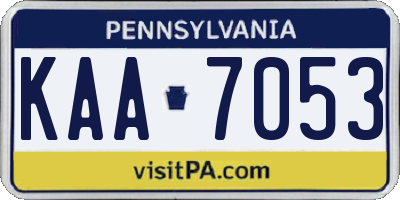 PA license plate KAA7053