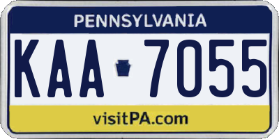PA license plate KAA7055