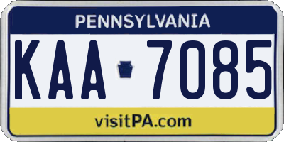 PA license plate KAA7085