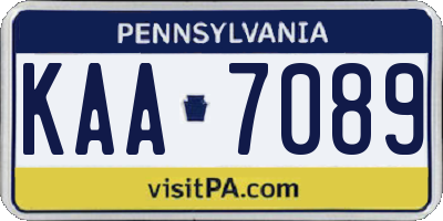 PA license plate KAA7089