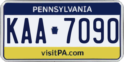 PA license plate KAA7090