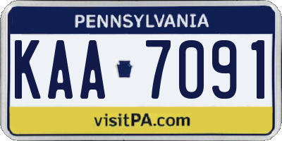 PA license plate KAA7091