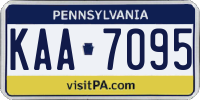 PA license plate KAA7095