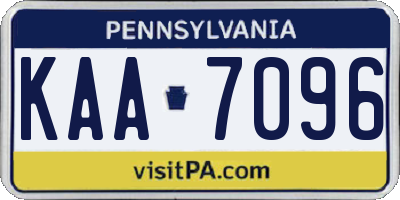 PA license plate KAA7096