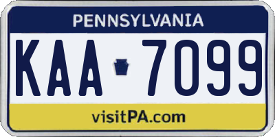 PA license plate KAA7099
