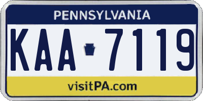 PA license plate KAA7119