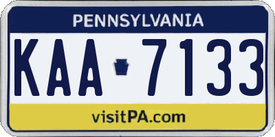 PA license plate KAA7133