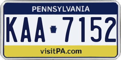 PA license plate KAA7152