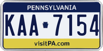 PA license plate KAA7154