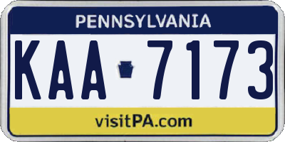 PA license plate KAA7173