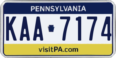 PA license plate KAA7174