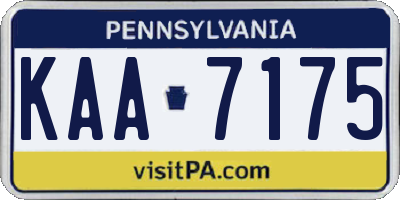 PA license plate KAA7175