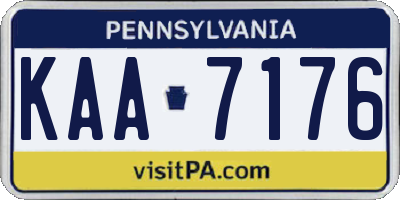 PA license plate KAA7176