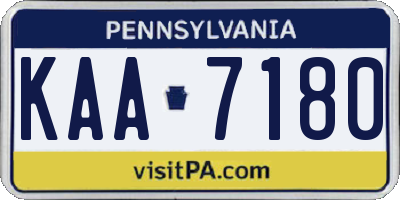 PA license plate KAA7180