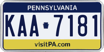 PA license plate KAA7181