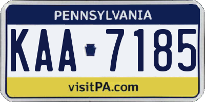 PA license plate KAA7185