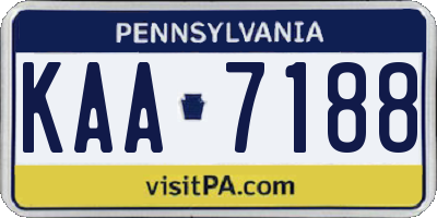 PA license plate KAA7188