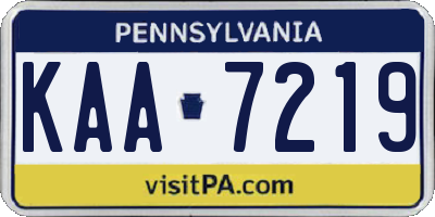 PA license plate KAA7219