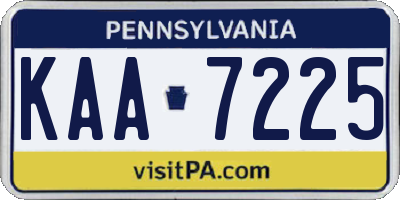 PA license plate KAA7225