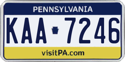 PA license plate KAA7246