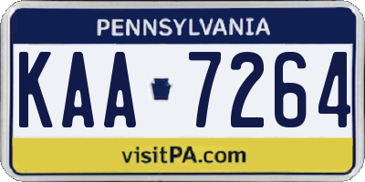 PA license plate KAA7264