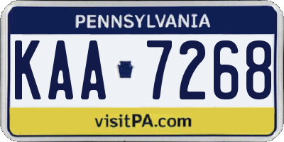 PA license plate KAA7268