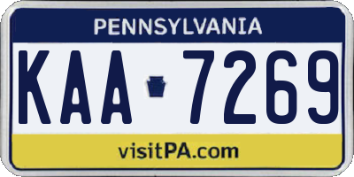 PA license plate KAA7269