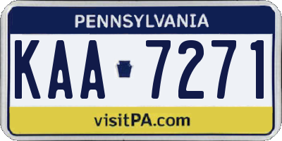 PA license plate KAA7271