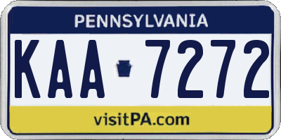 PA license plate KAA7272