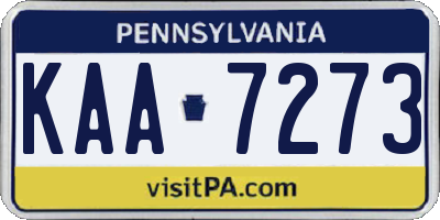 PA license plate KAA7273