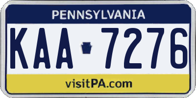 PA license plate KAA7276