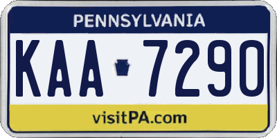 PA license plate KAA7290