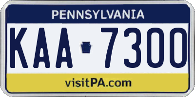 PA license plate KAA7300