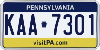 PA license plate KAA7301