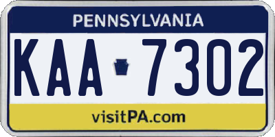 PA license plate KAA7302