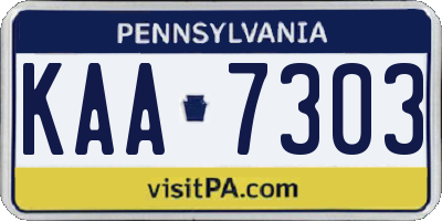 PA license plate KAA7303