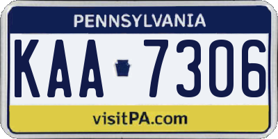PA license plate KAA7306