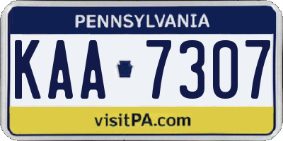 PA license plate KAA7307