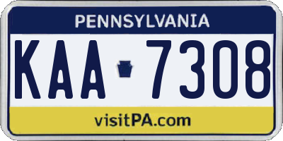 PA license plate KAA7308