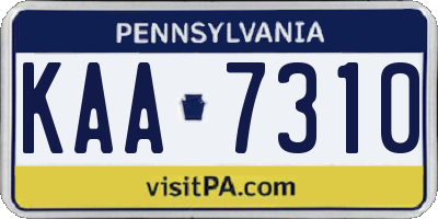 PA license plate KAA7310
