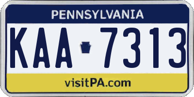 PA license plate KAA7313