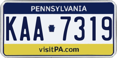 PA license plate KAA7319