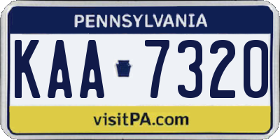 PA license plate KAA7320
