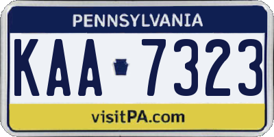 PA license plate KAA7323