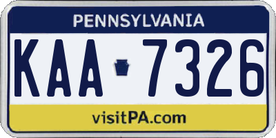 PA license plate KAA7326