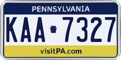 PA license plate KAA7327