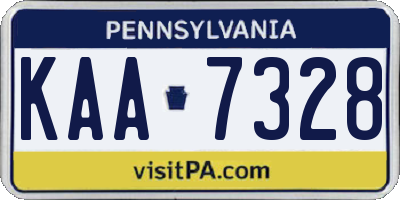 PA license plate KAA7328