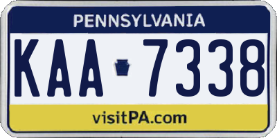 PA license plate KAA7338