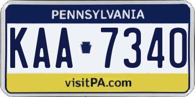 PA license plate KAA7340
