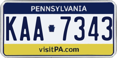 PA license plate KAA7343